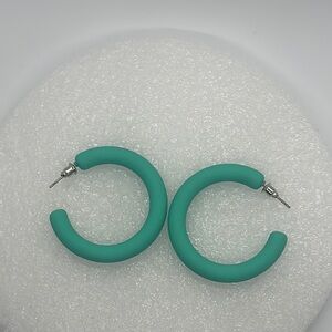 Turquoise Clay Hoop Earrings - Small, Lightweight, Trendy